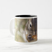 Tasse 2 Couleurs Écureuil mangeant un cône de pin (Devant gauche)