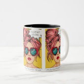 Tasse 2 Couleurs Editable L'A Attrapé Tricher Pop Art (Devant droit)