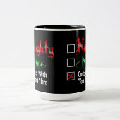 Tasse 2 Couleurs Édition Texte Personnalisé Naughty Ou Nice (Centre)