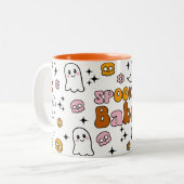 Tasse 2 Couleurs Éffrayant Babe Kawaii Fantôme crânien (Devant gauche)