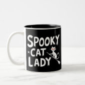Tasse 2 Couleurs Éffrayant Chat Maman Éffrayante Chat Dame Hallowee (Gauche)
