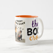 Tasse 2 Couleurs Éffrayant Le Boo Crew Halloween Photo de la famill (Devant droit)