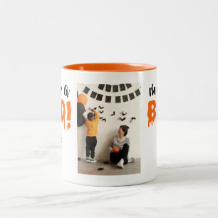 Tasse 2 Couleurs Éffrayant Mama Boo Orange Halloween Photo de famil