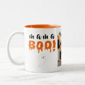 Tasse 2 Couleurs Éffrayant Mama Boo Orange Halloween Photo de famil (Gauche)