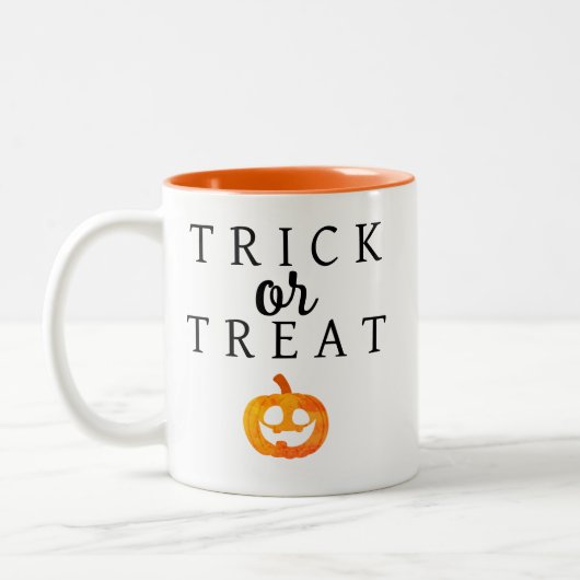 Tasse 2 Couleurs Éffrayant Trick Ou Treat Jack-o'lantern Halloween (Gauche)