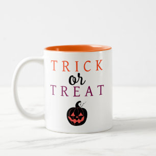 Tasse 2 Couleurs Éffrayant Trick Ou Treat Jack-o'lantern Halloween