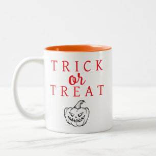 Tasse 2 Couleurs Éffrayant Trick Ou Treat Jack-o'lantern Halloween