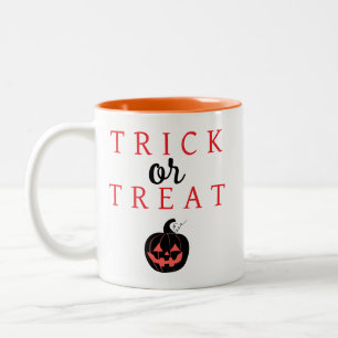 Tasse 2 Couleurs Éffrayant Trick Ou Treat Jack-o'lantern Halloween