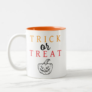 Tasse 2 Couleurs Éffrayant Trick Ou Treat Jack-o'lantern Halloween