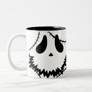 Tasse 2 Couleurs Éffrayant visage de citrouille jack-o-lanterne d'H