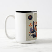 Tasse 2 Couleurs Éffrayante Mignonne Halloween Citrouille & Crow Mu (Gauche)