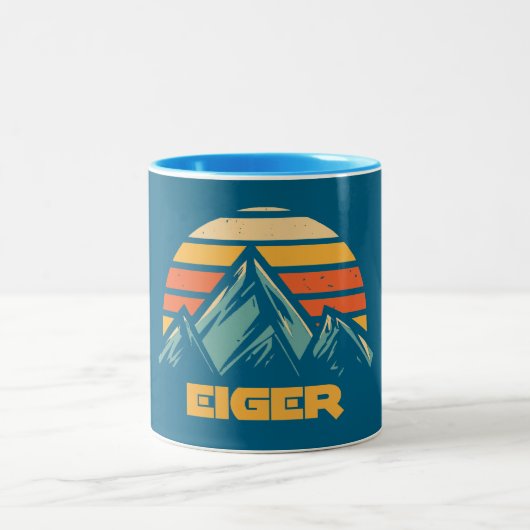 Tasse 2 Couleurs Eiger Switzerland Retro Turquoise (Centre)