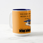 Tasse 2 Couleurs Einstein's graduation motto orange (Devant gauche)