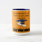 Tasse 2 Couleurs Einstein's graduation motto orange (Centre)