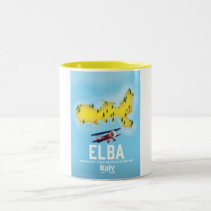 Tasse 2 Couleurs Elba, mer Tyrrhénienne ,Toscane ,Italie affiche de