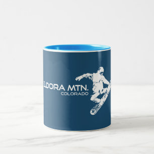Tasse 2 Couleurs Eldora Mountain Colorado Snowboardeur