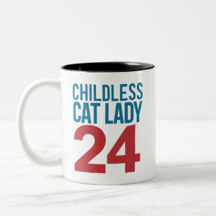 Tasse 2 Couleurs Élection électorale 2024 de la jeune fille au chat