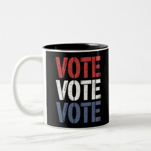 Tasse 2 Couleurs Élection Vote Politique Vote Inscription électoral