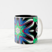 Tasse 2 Couleurs Electric Bloom Mandala (Devant droit)