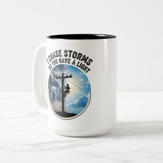 Tasse 2 Couleurs Electrical Worker Gift Modern Lineworker (Devant gauche)
