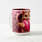 Tasse 2 Couleurs Élégance de coeur : Fête de la Saint Valentin sur  (Devant gauche)
