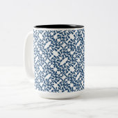 Tasse 2 Couleurs Élégance Feuille bleue (Devant gauche)