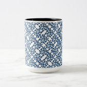 Tasse 2 Couleurs Élégance Feuille bleue (Centre)