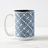 Tasse 2 Couleurs Élégance Feuille bleue (Gauche)
