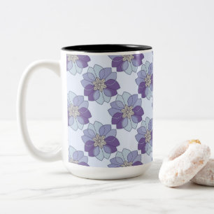 Tasse 2 Couleurs Élégance moderne florale violette et lavande