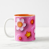 Tasse 2 Couleurs Elegant 3D Floral Bloom Design, Flower Pattern Cof (Gauche)