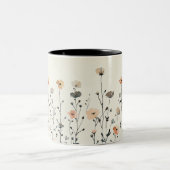 Tasse 2 Couleurs Elégant aquarelle Fleur sauvage rustique (Centre)