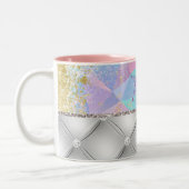 Tasse 2 Couleurs Elégant blanc & diamants Rainbow Opal Gemstone (Gauche)