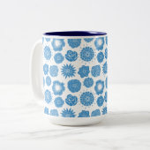 Tasse 2 Couleurs Elegant Blue Botanical Pattern (Devant gauche)