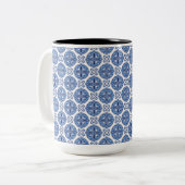 Tasse 2 Couleurs Elegant blue& white Moroccan  pattern  (Devant gauche)