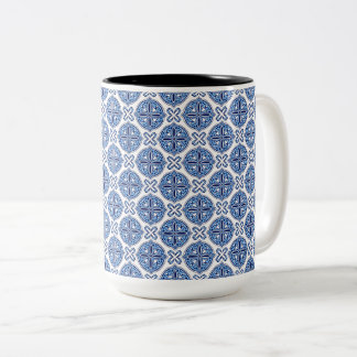 Tasse 2 Couleurs Elegant blue& white Moroccan  pattern 
