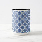 Tasse 2 Couleurs Elegant blue& white Moroccan  pattern  (Centre)