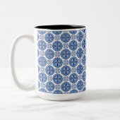Tasse 2 Couleurs Elegant blue& white Moroccan  pattern  (Gauche)