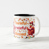 Tasse 2 Couleurs Elégant Bon thanksgiving Turquie (Devant droit)
