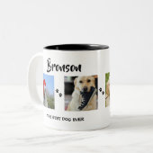 Tasse 2 Couleurs élégant | Chien | 4 Collage photo (Devant gauche)