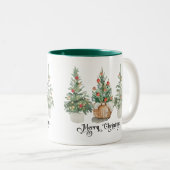 Tasse 2 Couleurs Elegant Christmas Trees Holiday (Devant droit)