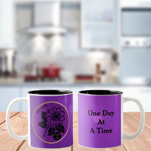 Tasse 2 Couleurs Élégant Fleur Personnalisé Sobriety Cadeau