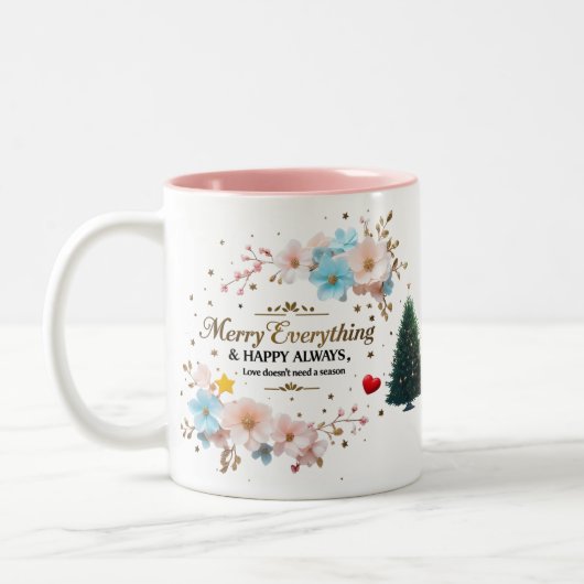 Tasse 2 Couleurs Elegant Floral Holiday Coffee Cup (Gauche)