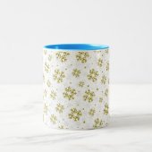 Tasse 2 Couleurs Elegant Gold Snowflake Winter Pattern (Centre)