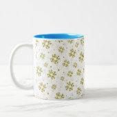 Tasse 2 Couleurs Elegant Gold Snowflake Winter Pattern (Gauche)