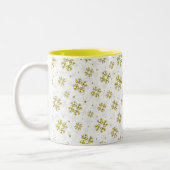 Tasse 2 Couleurs Elegant Gold Snowflake Winter Pattern (Gauche)