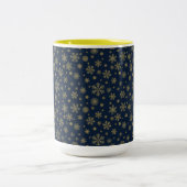 Tasse 2 Couleurs Elegant Gold Snowflake Winter Pattern (Centre)