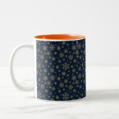 Tasse 2 Couleurs Elegant Gold Snowflake Winter Pattern (Gauche)