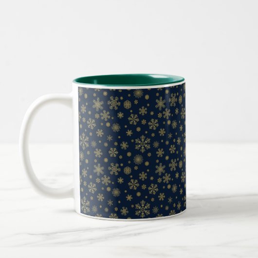 Tasse 2 Couleurs Elegant Gold Snowflake Winter Pattern (Gauche)