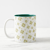 Tasse 2 Couleurs Elegant Gold Snowflake Winter Pattern (Gauche)