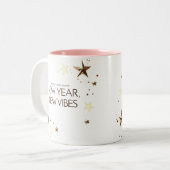 Tasse 2 Couleurs Elegant Gold Stars "New Year, New Vibes (Devant gauche)
